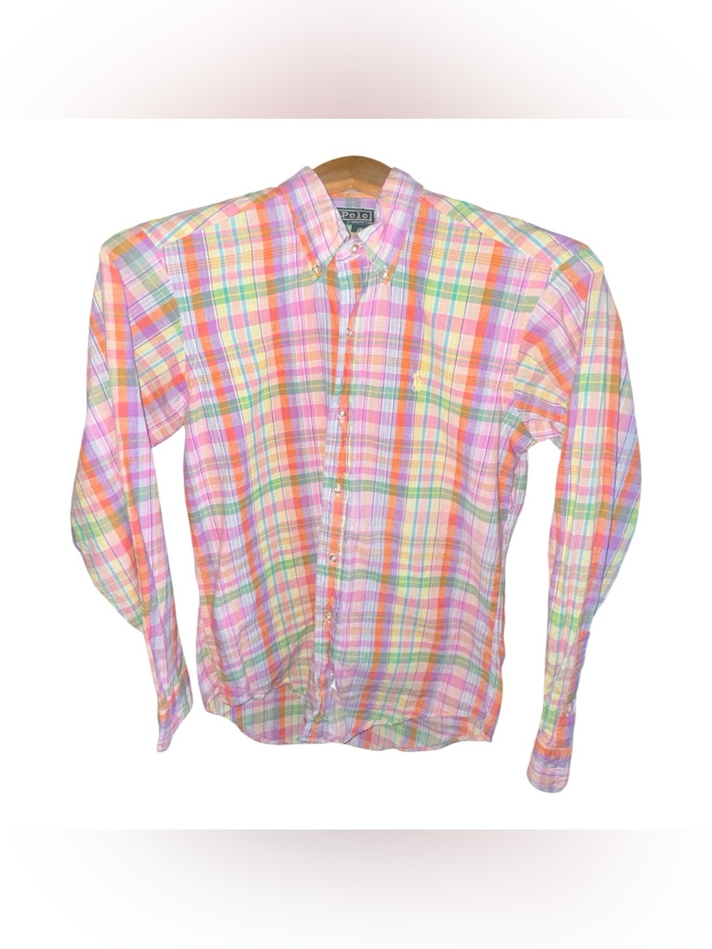 Polo by Ralph Lauren Pastel Plaid Button-Down Shirt - Pink/Multicolor Medium